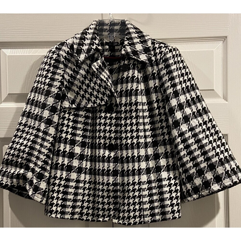 East 5th Black & White Houndstooth Pattern Crop Jacket Size S
